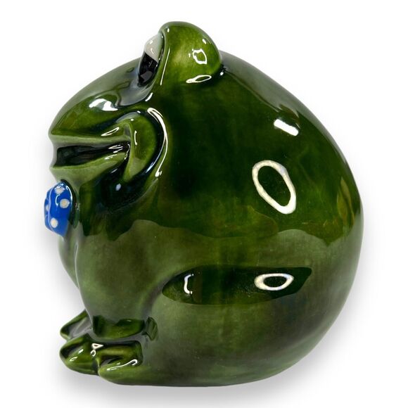 VTG Frog w Bowtie Ceramic Figurine Decor Anthropomorphic ARTIST SIGNED 4.5" EUC - Picture 8 of 16